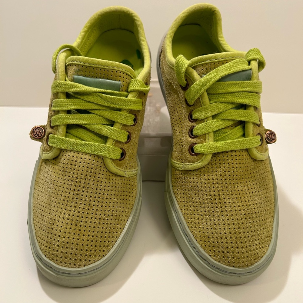 Satorisan Heisei Green and Gray Perforated Suede Sneakers Size Eu 37